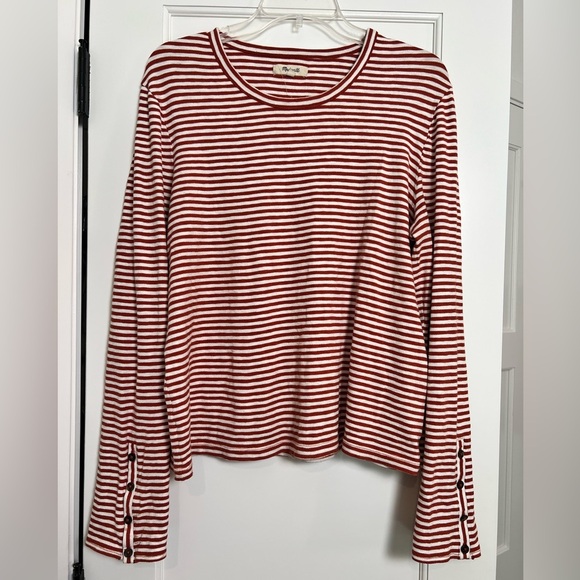 Madewell Striped Orange Shirt (XXL) - Picture 1 of 3